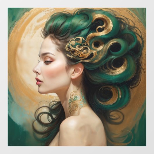 “Serelith” - Krullen van hemels jade Raamsticker (Vel)