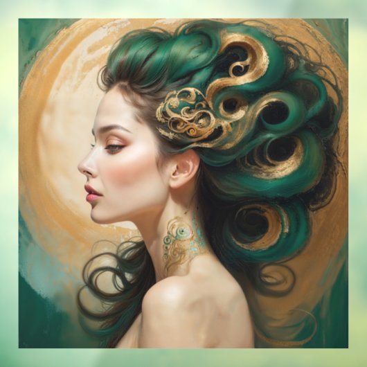 “Serelith” - Krullen van hemels jade Raamsticker (Vel 3)