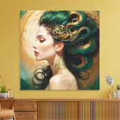 Serelith - Krullen van hemelse Jade Canvas Afdruk (Insitu (Woonkamer))