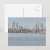 Seren landschap van besneeuwd bos briefkaart (Voorkant / Achterkant)