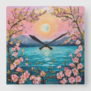 Seren landschap vierkante klok