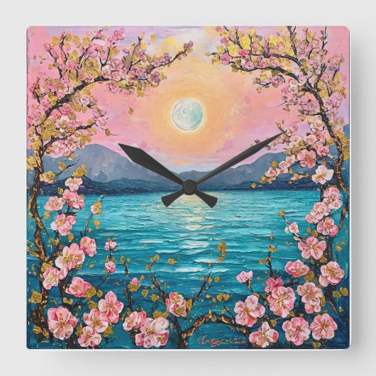 Seren landschap vierkante klok (Voorkant)