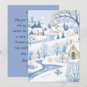 Seren Sneeuw Dorps Kerstkaart (Voorkant / Achterkant)