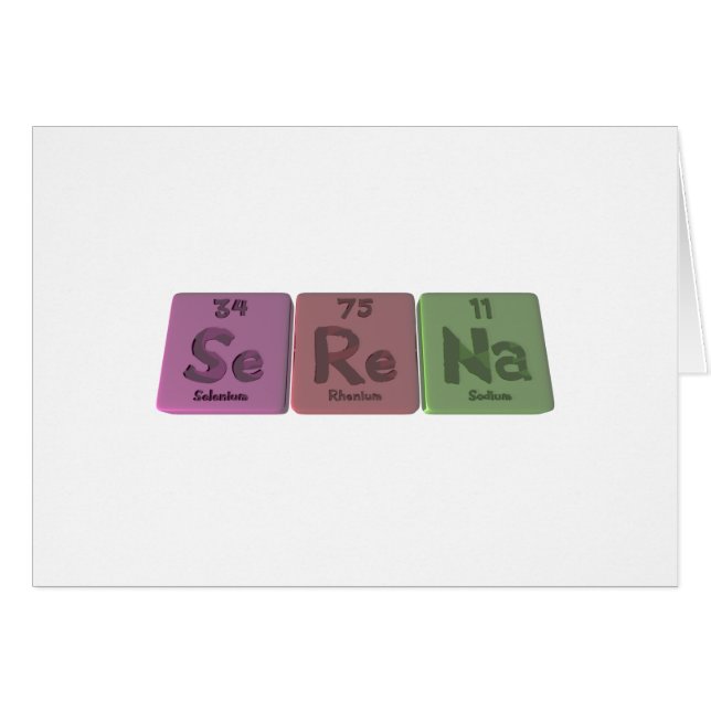 Serena as Selenium Rhenium Sodium (Voorkant Horizontaal)