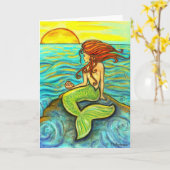 "Serena by the Zee" Mermaid Kaart (Gele Bloem)