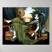 Serena Eclectic Sunset Cat Fairy Poster (Voorkant)