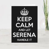 Serena Keep Calm Personalized Name Funny Birthday  Kaart (Voorkant)