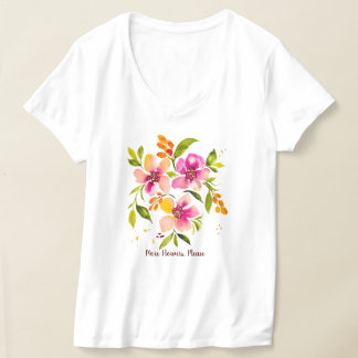 Serena-Meer Bloemen, Alstublieft Waterverf Bloem T-shirt
