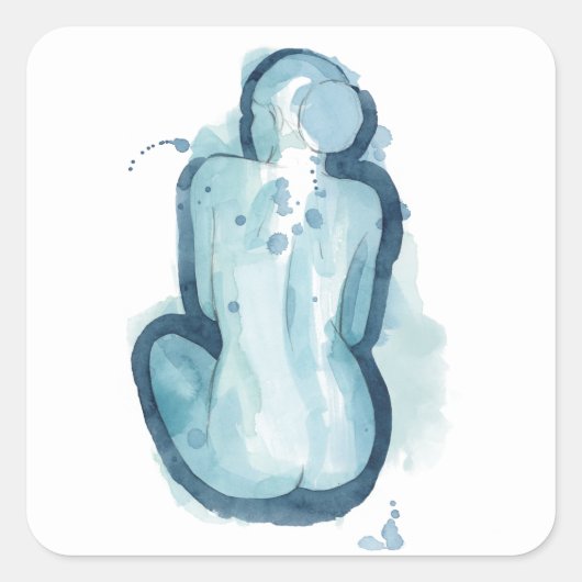 Serena Sketch Vierkante Sticker (Voorkant)