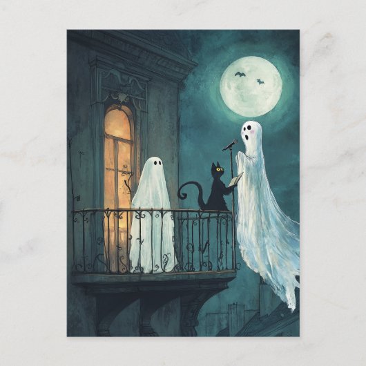 Serenade Ghost op het balkon Briefkaart (Voorkant)