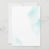 Serenade in Blauw: Waterverf bloemenbruiloft Kaart (Achterkant)