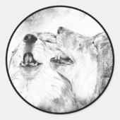 Serenade in de mist ronde sticker (Voorkant)