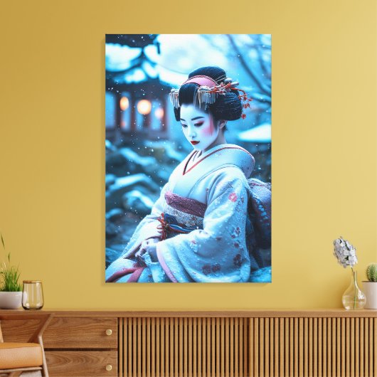 Serenade in de Sneeuw Canvas Afdruk (Insitu (Woonkamer))