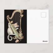 Serenade in Gold – Cat & Harp Postcard Briefkaart (Achterkant)