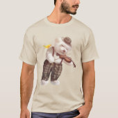 Serenade in Nature: Smiling Bichon Playing Violin T-shirt (Voorkant)