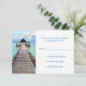 Serenade Jetty Beach Wedding RSVP Kaartje (Staand voorkant)
