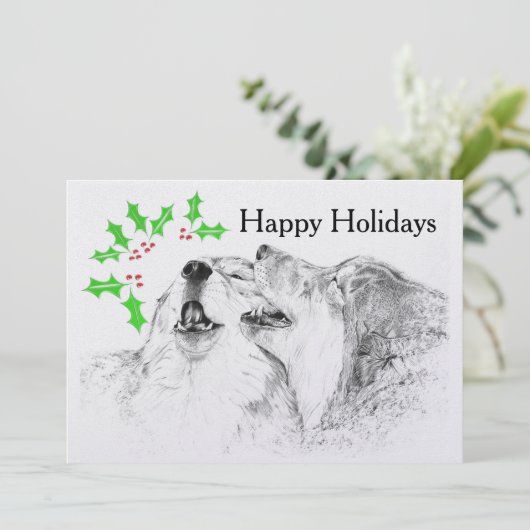 Serenade (Kerstmis) Feestdagenkaart (Staand voorkant)