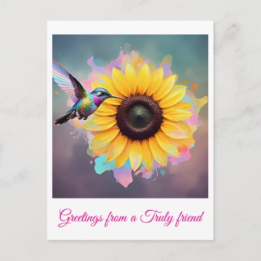 " SERENADE MET ZONNEBLOEM " BRIEFKAART (Voorkant)