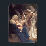 Serenade of Angels Magneet<br><div class="desc">19e-eeuwse kunstwerk van William Alfred Bouguereau. Afbeelding toont drie jonge engelen die muziek maken voor de baby Jezus.</div>