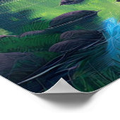 Serenade van de zomer, rivier in het groene bos poster (Hoek)