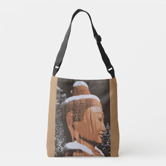 serence buddha face crossbody tas (Achterkant)