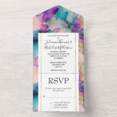 Serendipiteit kristal blauw all in one uitnodiging (Binnen)