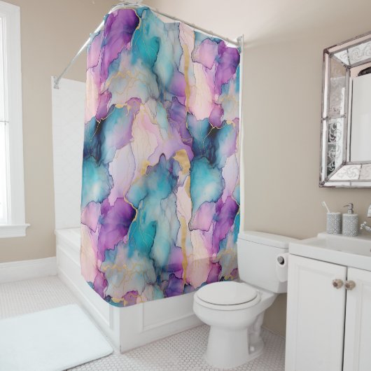 Serendipiteit kristal blauw douchegordijn (In situ)