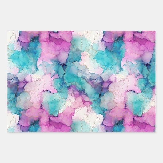 Serendipiteit kristal blauw inpakpapier vel (Voorkant 2)