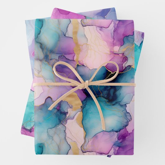 Serendipiteit kristal blauw inpakpapier vel (In situ)