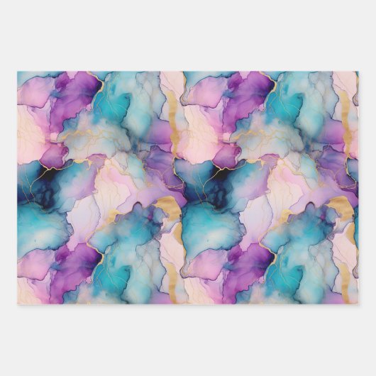 Serendipiteit kristal blauw inpakpapier vel (Voorkant)