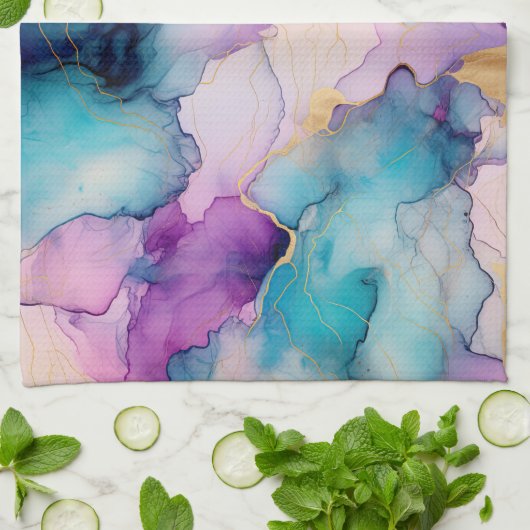 Serendipiteit kristal blauw theedoek (Gevouwen)