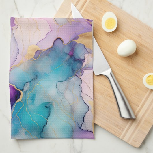 Serendipiteit kristal blauw theedoek (Quarter Fold)