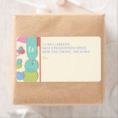 Serendipiteit Monogram Colorful Patroonlabel Etiket (Insitu)
