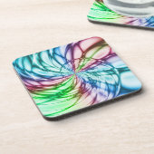 Serendipiteit | Multicolor Fractal Art Bier Onderzetter (Linkerzijde)