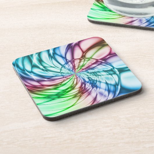 Serendipiteit | Multicolor Fractal Art Bier Onderzetter (Linkerzijde)