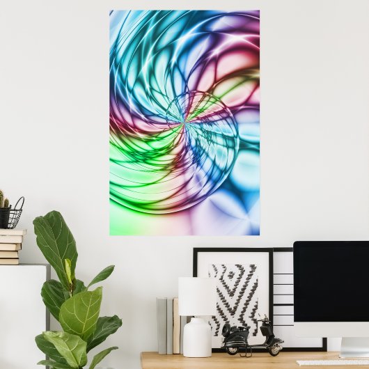 Serendipiteit | Multicolor Fractal Art Poster (Thuiskantoor)