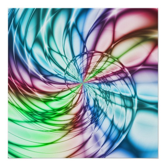 Serendipiteit | Multicolor Fractal Art Poster (Voorkant)