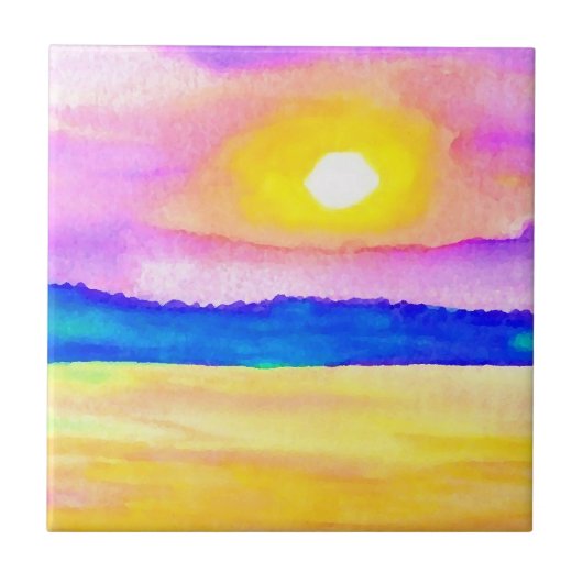 Serendipiteit Ocean Lake Sunset Art Tegeltje (Voorkant)