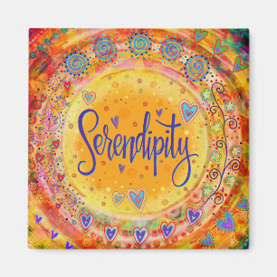 Serendipity Geel  Leuk Bloemen Inspirivity Magneet