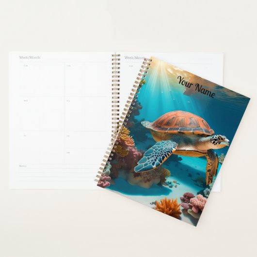 Serene 3D Zee schildpad in de oceaan - Tranquil Ma Planner (Display)