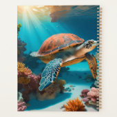 Serene 3D Zee schildpad in de oceaan - Tranquil Ma Planner (Achterkant)