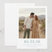 Serene Aardse Romantische Foto Save The Date (Voorkant / Achterkant)
