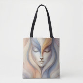 Serene Abstracte gezicht - minimalistische harmoni Tote Bag (Voorkant)