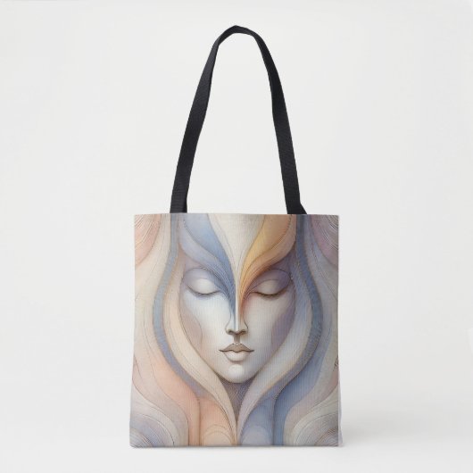 Serene Abstracte gezicht - minimalistische harmoni Tote Bag (Voorkant)