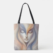Serene Abstracte gezicht - minimalistische harmoni Tote Bag (Achterkant)