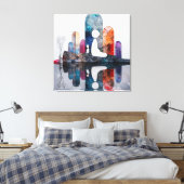 Serene Abstracte mediterende figuren - kleurrijke  Canvas Afdruk (Insitu (Slaapkamer))