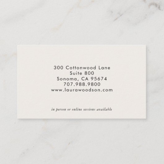 Serene Abstracte therapeut Visitekaartje (Achterkant)