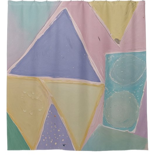 Serene Abstracts: A Pastel Dream Douchegordijn (Voorkant)