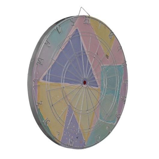 Serene Abstracts: Een Pasteldroom Dartbord (Voorkant Links)