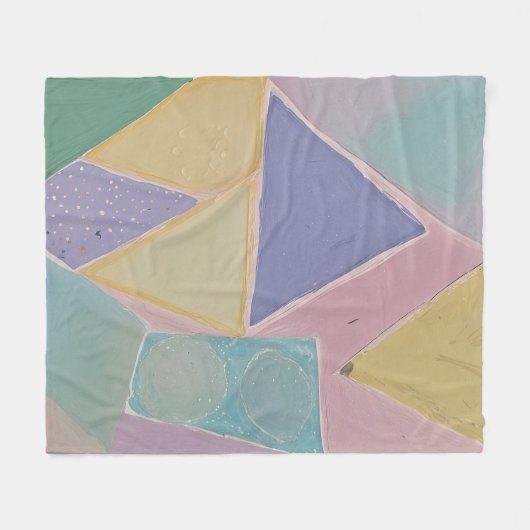 Serene Abstracts: Een Pasteldroom Fleece Deken (Voorkant (Horizontaal))